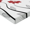 thumbnail image 2 of Ambesonne Flower Fitted Sheet 2 Pcs Set, Modern Floral Petals, King, Red and Black, 2 of 3