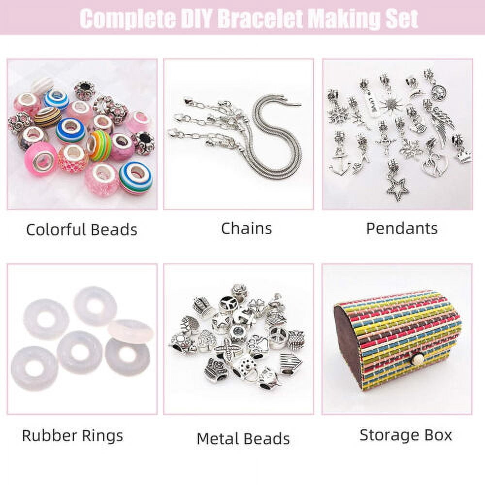 Charm Bracelet Making Kit DIY Craft Jewellery Making Beads Kids Nice Gifts Girls