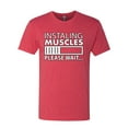 thumbnail image 2 of Wild Bobby Installing Muscles Please Waitâ€¦ Gym/Workout Men Premium Tri Blend Tee, Vintage Red, Medium, 2 of 5