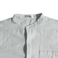 thumbnail image 5 of LVCBL Casual Shirts Men Long Sleeve Stand-up Collar Shirt Gathering Light Gray 2XL, 5 of 7