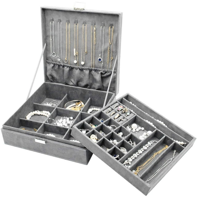 Organizador de joyero ProCase Velvet de 2 capas para mujer