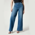 thumbnail image 4 of New Wide Leg Jeans For Women Seamed Front Wide Leg Jeans Solid Color Casual Fashion Trousers, 4 of 5