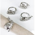 thumbnail image 4 of Fennco Styles Nature's Touch Snail Metal Napkin Rings, Set of 4 – Silver Napkin Holders for Family Dinner, Themed Party, Table Décor, Banquets, Holidays and Special Occasion, 4 of 6