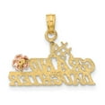 thumbnail image 4 of FJC Finejewelers 10 kt Two Tone Gold Two-Tone #1 GRANDDAUGHTER with Flowers Charm 14 x 21 mm, 4 of 7