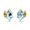 thumbnail image 3 of SuperJeweler 1 1/2 Carat Pear Shape Aquamarine Stud Earrings in 14K Yellow Gold Over Sterling Silver for Women, 3 of 6