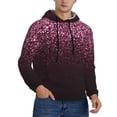 thumbnail image 2 of Rateoe Pink Glitter Sparkles A Pattern Mens Hoodie, Pullover Hooded Sweatshirt, Kangaroo Pocket Hoodie Ideal for Daily Wear, Travel and Home-4X-Large, 2 of 7