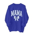 thumbnail image 4 of Penkiiy Women Long Sleeve Mama Sweatshirts Round Neck Pullover Loose Lightweight Blouse Tops S Blue, 4 of 7