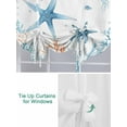 thumbnail image 3 of Blue Starfish Coastal Tie Up Curtains for Windows 54 Inch Length Balloon Curtains Kitchen Adjustable Balloon Window Shade Summer Ocean Nautical Coral Jellyfish Tie Up Bathroom Curtain Window 42"x54", 3 of 6