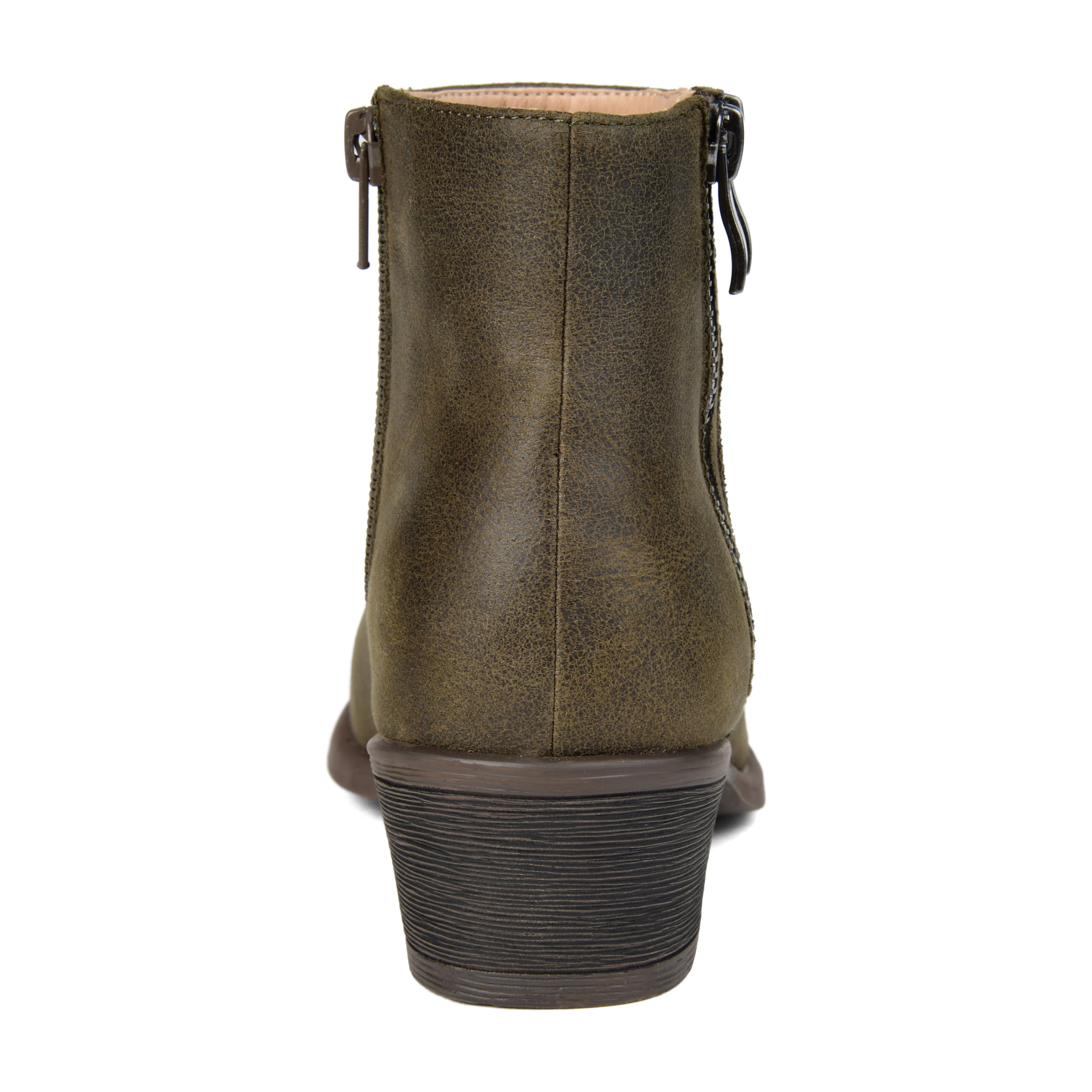 Journee Womens Jayda Inside Zip Stacked Heel Booties