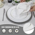 thumbnail image 4 of Juego de 12 platos redondos de 13 pulgadas, cargadores de placas blancas antiguas, cargador de plástico para platos de cena, cargadores de mesa con abalorio para bodas, fiestas, 4 of 14