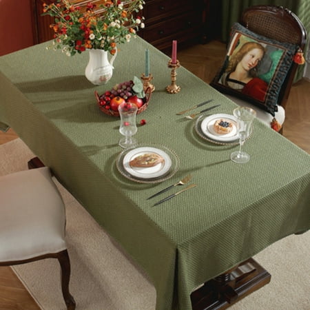 

Avamo Table Cloths Washable Tablecloth Home Decor Rectangle Tablecloths Covers Solid Color Waffle Luxury Oil-Proof Green 135*135cm