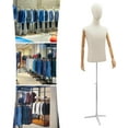 thumbnail image 5 of Male Dress Form Display, Male Mannequin Torso with Head & Arms 53-76 in Height Adjustable Mens Mannequin Body with Tripod Metal Stand for Store Display, 5 of 18