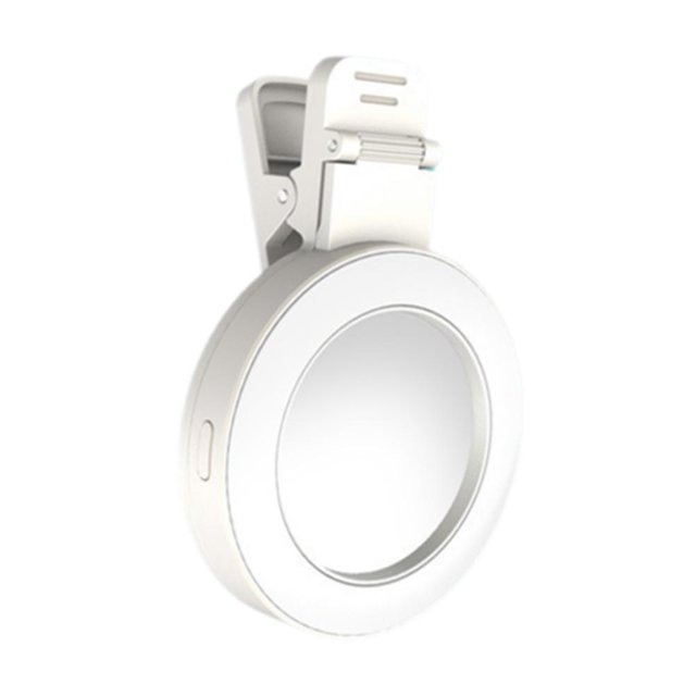 Bague Lumineuse Réglable à 3 Niveaux avec Miroir pour Photographie de Téléphone et Diffusion en Continu en Direct