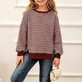 thumbnail image 4 of WQNVRNR Pullover Sweaters for Girls Casual Loose Crewneck Long Sleeve Knit Jumper Sweaters Wine 12, 4 of 9