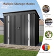 thumbnail image 5 of 8' x 6' Metal Storage Shed, Lockable Waterproof Outdoor Tool Shed with Ventilation, Organizer for Backyard Patio Lawn, Dark Gray, 5 of 8