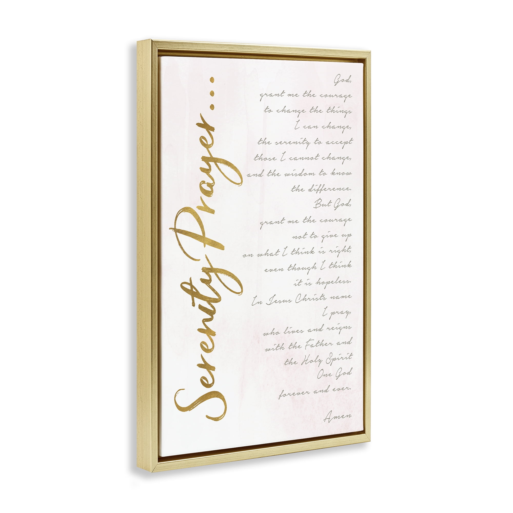 Stupell Industries Serenity Prayer Scripture Gold Framed Floater Canvas Wall Art, design by Anna Quach