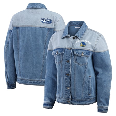 Women s WEAR by Erin Andrews Blue Golden State Warriors Full-Button Denim Jacket
