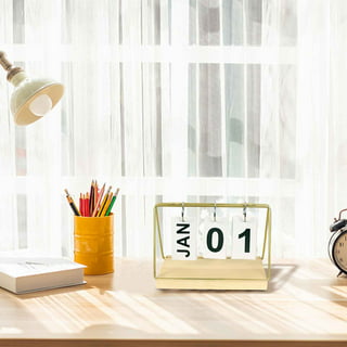 QIIBURR Desk Accessories for Women Office Wooden Perpetual Desk Calendar  Flip Calender for Desk Office Decor Creative Month Date Display for Women  Home Office Desktop Accessories Photo Props 