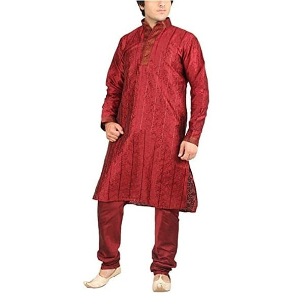 Royal Men's Jacqaurd Emroidered Kurta Pyjama Set