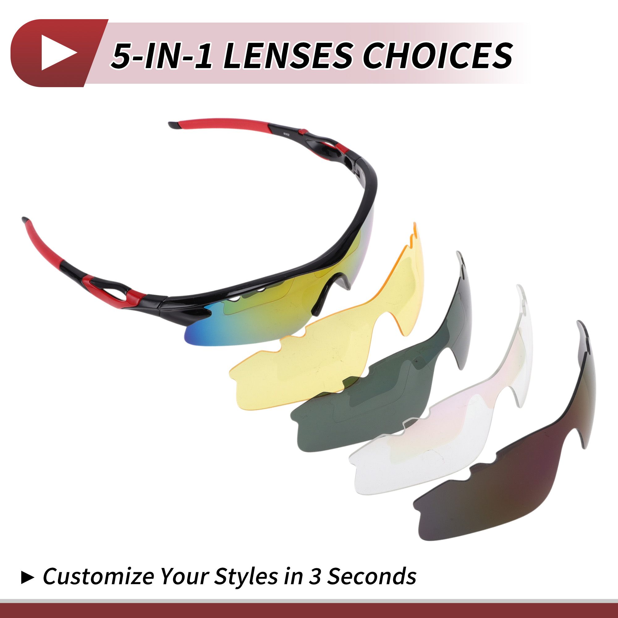 Unique Bargains 1 Set Motorcycle Riding Goggles PC Tri-acetel Cellulose Outdoor Sports Sunglasses for Motocross Dirt Bike ATV Purple Silver Tone Lens Red Black Frame