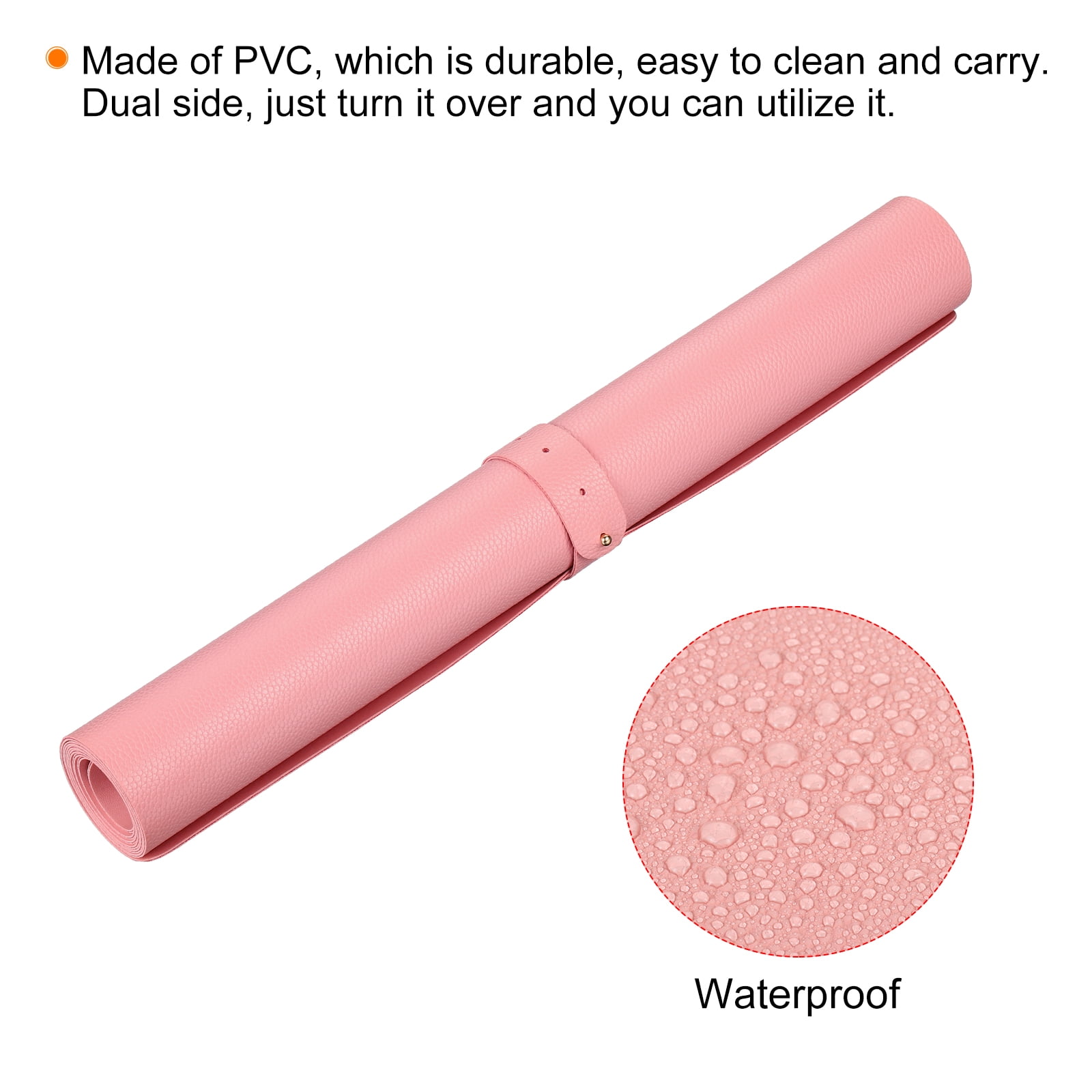 Unique Bargains 35"x18" Protector PU Leather Dual Side Waterproof Mouse Pad Writing Mat Pink