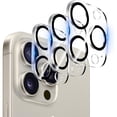 thumbnail image 1 of 3 Pack Camera Lens Protector for iPhone 15 Pro Max / iPhone 15 Pro, 9H Hardness Tempered Glass, Ultra HD, Anti-Scratch, Case Friendly [Does not Affect Night Shots], 1 of 7