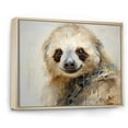 thumbnail image 2 of Designart "Pensive Tree Dweller" Sloth Floater Framed Canvas Art Print, 2 of 5