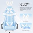 thumbnail image 3 of Huracan PU Leather Gaming Chair with Footrest & Lumbar, Adjustable Armrests/Headrest Computer Gamer Chair for Adults, Office/Game/Home,Light Bule, 3 of 7