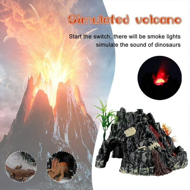 MesaSe Volcanic Ornament Volcano Simulation Sound Model Diy Spray Eruption Model Lights Education(Education Toys)