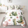 thumbnail image 2 of Manfei Green Cactus Plant Bedding Comforter Set 7pcs, Princess Hat Queen Bedding Sets, 2 of 7