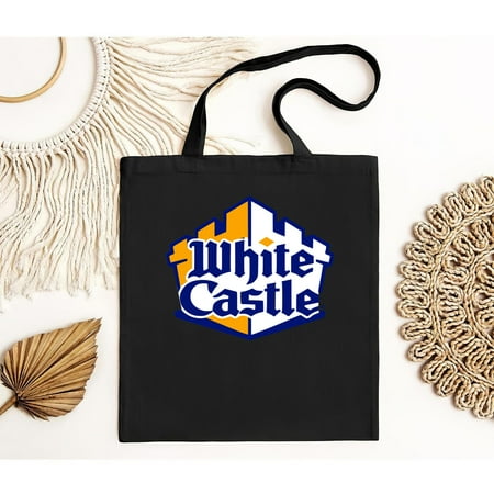 vintage White Castle Burger Men s White Tote Bag   Soft and comfortable material 100% cotton  up to -TH21059