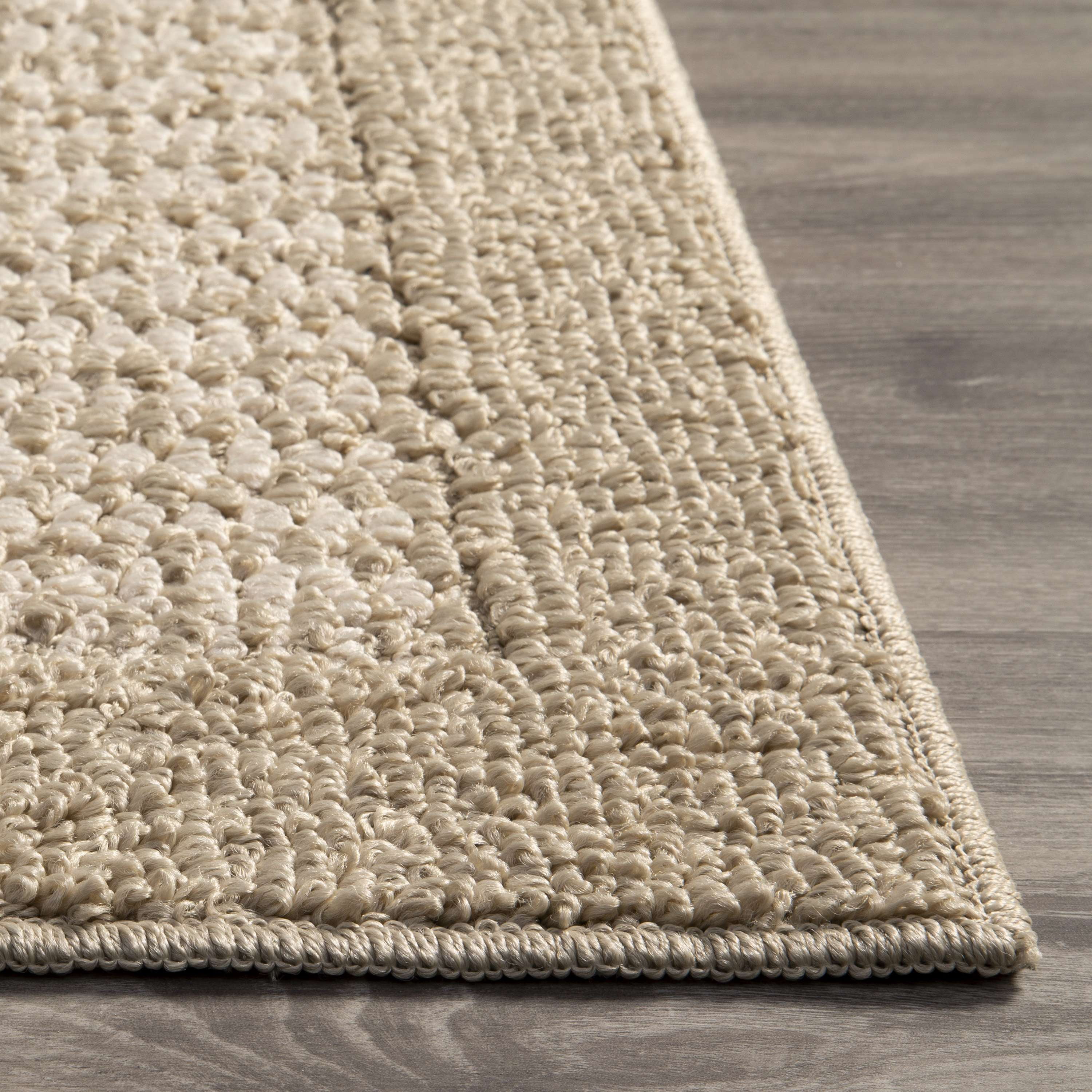 Mainstays Farmhouse Faux Sisal Border Runner Rug, Tan, 2'6" x 8'