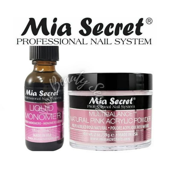 Mia Secret Liquid Monomer 1 oz and Natural Pink Powder 2 oz
