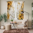 thumbnail image 6 of Farmhouse Sunflower Kitchen Curtains 63 Inch Length, Vintage Daisy Butterflies Rustic Burlap Tiers Curtains for Living Room Berdoom, Light Filtering Drapes Window Treatment 2 Panels 42"Wx63"L, 6 of 8