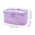 thumbnail image 2 of Unique Bargains 1 Pc Rectangle Heart Makeup Bag Purple PU, 2 of 4