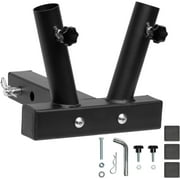 Stark USA Double Hitch Flag Pole Holder For Truck, Fits Standard 2" Trailer Hitch, RV Flagpole Kit, Car Receiver Flag Pole Mount, Compatible With Jeep, RV, Camper, SUV, Pickup
