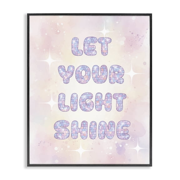 Stupell Industries Eclectic Let Your Light Shine Pastels Black Framed Giclee Art, 11 x 14, by Lil' Rue