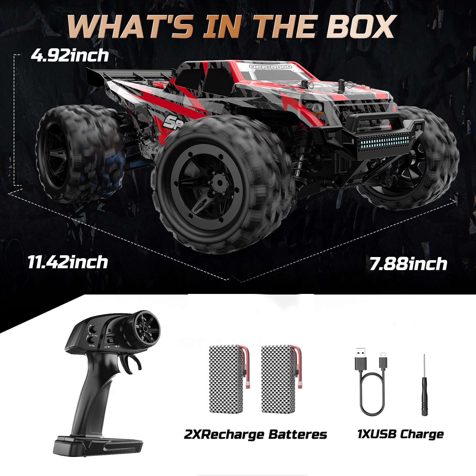 JoyStone 1/16 RC Car, Fast Remote Control Car 35+ MPH, 4WD off Road RC Truck Vehicle with 2 Batteries & 2 Shells, Gifts for Adult and Boys