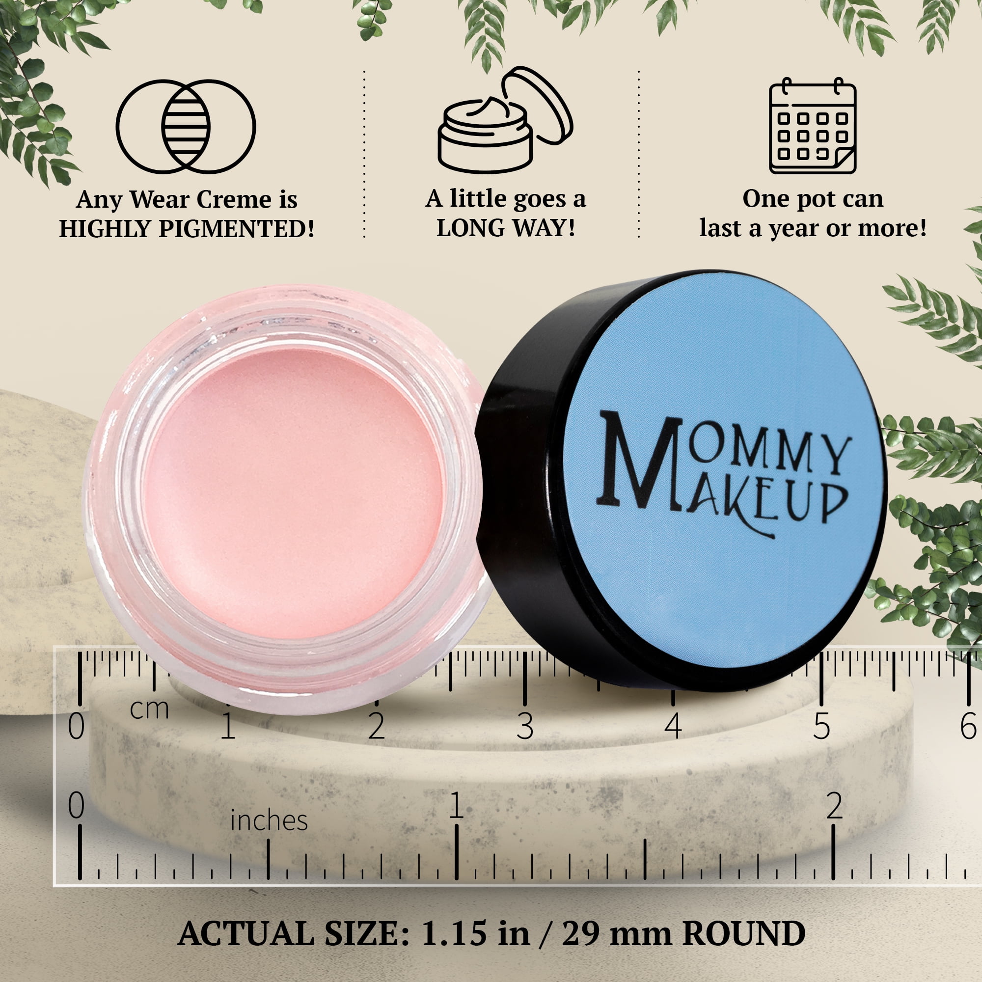 Waterproof Cream Eyeshadow, Any Wear Creme for Eyes, Cheeks & Lips by Mommy Makeup (Cameo)
