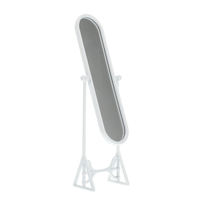 Lot de 1 Miroir Miniature Blanc Pleine Longueur Ornements de Maison de Poupée Design Simpliste Collectionneurs d'Intérieur