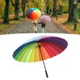thumbnail image 2 of <p>Long Handled Umbrella, Straight Umbrella Reinforced Stylish Large 24 Ribs Windproof  For Gift</p>, 2 of 7