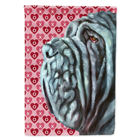 Neapolitan Mastiff Hearts Love and Valentines Day House Flag