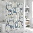 thumbnail image 6 of Eiffel Tower Shower Curtain, Waterproof Shower Curtains for Bathroom, European Architectural Retro Hand-Painted Washable Fabric Bathtub Curtain Set Bath Decor with 12 Hooks Standard 72"x72", 6 of 8