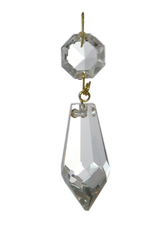 B&P Lamp BrilliantCut 3 7/8 Inch Pressed Glass Diamond & Melon Column