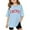 Light Blue, variant on Girls T-Shirts Size 10-12 Cute Children Kids Girls Letter Printed Short Sleeve T Shirts Kids Oversized Tops Casual Crewneck Basic Tees Pink Size 9-10 Years