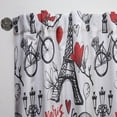 thumbnail image 3 of Designart 'Vactor Illustration Paris Eiffel ' Mid-Century Modern Curtain Panel, 3 of 5