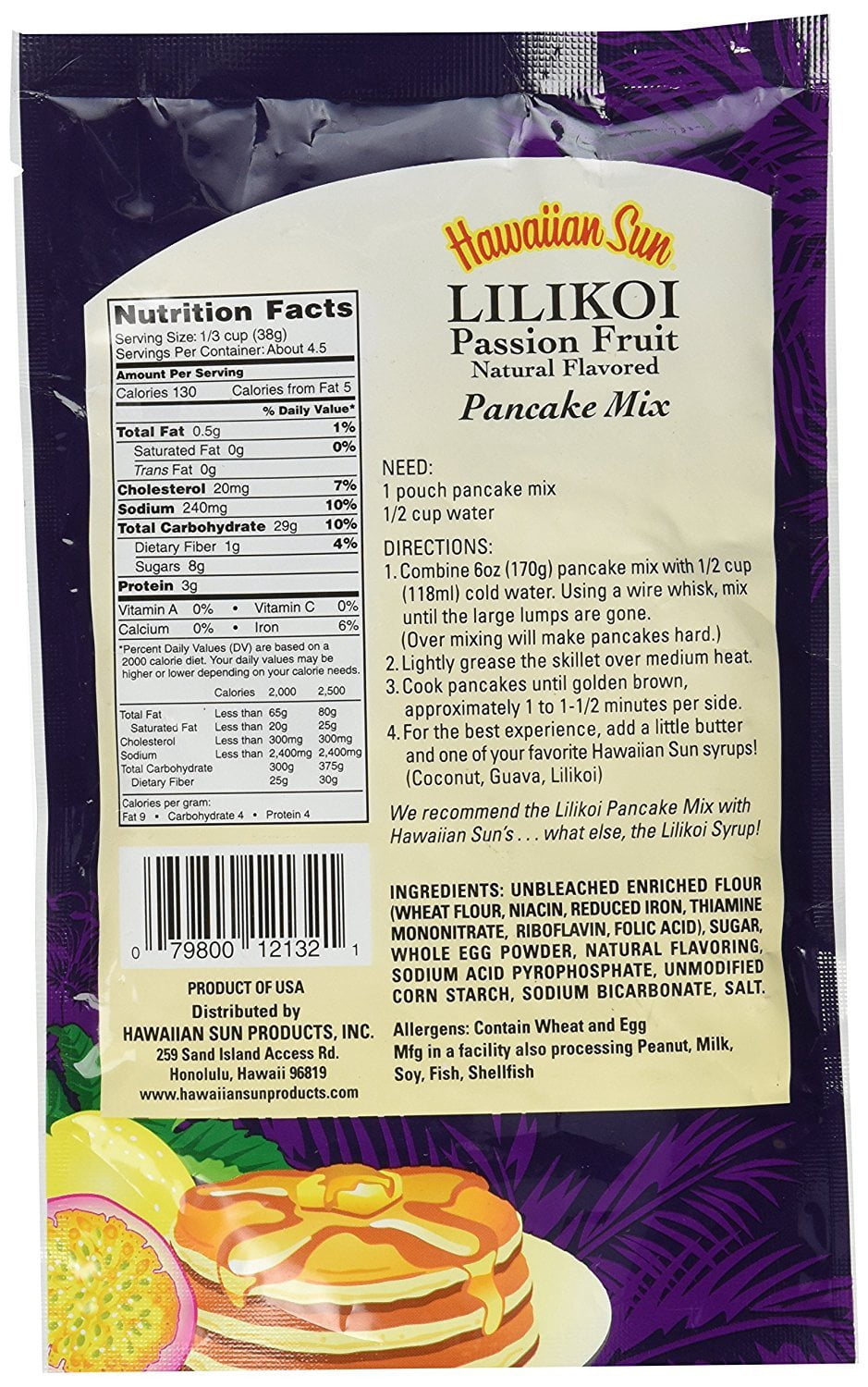 Hawaiian Sun Lilikoi Passion Fruit Pancake Mix (3 Pack)