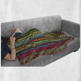 thumbnail image 6 of Hippie Soft Flannel Fleece Throw Blanket, Hand Drawn Vertical Borders Colorful Native Culture Inspired, Cozy Plush for Indoor and Outdoor Use, 50" x 70", Multicolor, by Ambesonne, 6 of 6