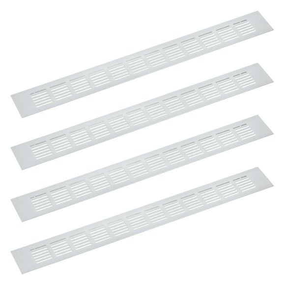 Unique Bargains Air Vents Cover, 4Pcs 500 x 60mm - Aluminum Alloy Mesh Air Return Vent Cover, Louvered Ventilation Grille(Silver)