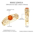 thumbnail image 4 of Rosec Jewels Genuine Fire Opal Solitaire Band Ring with Diamond ( AAA Quality), 18K Yellow Gold, US 13.00, 4 of 6